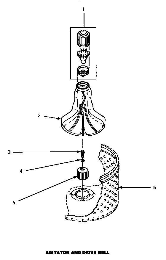 Agitator & Drive Bell Diagram and Parts List for LWM833W P1176503WW Amana Washer