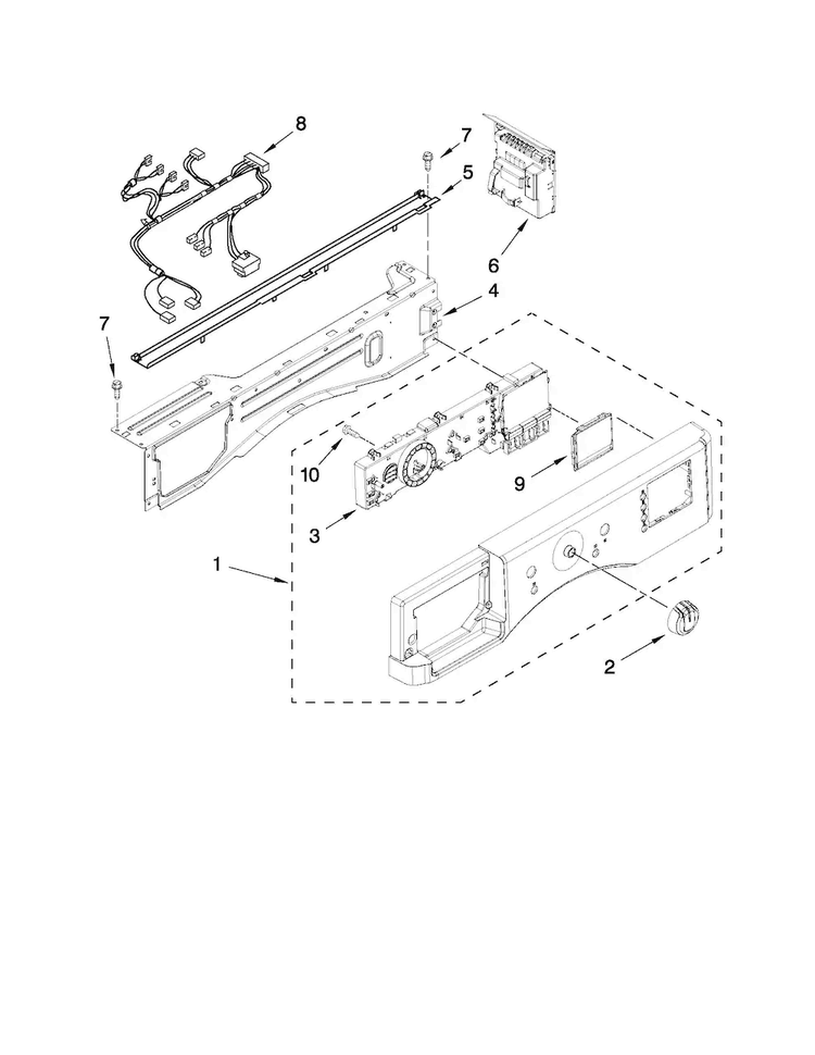 Control Panel Parts Diagram and Parts List for MHWE201YW00  Maytag Washer