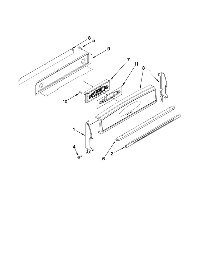Control Panel Parts Diagram and Parts List for MGR6775BDS20  Maytag Range
