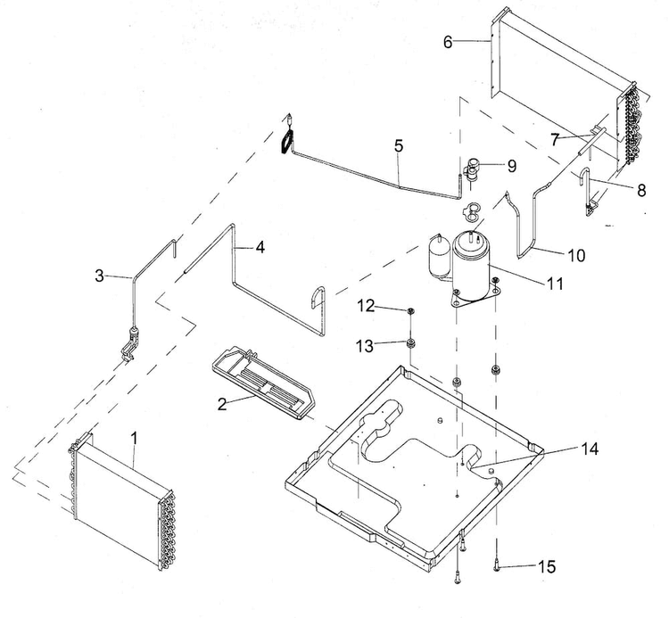 Compressor Assy Diagram and Parts List for AH183  Amana Air Conditioner