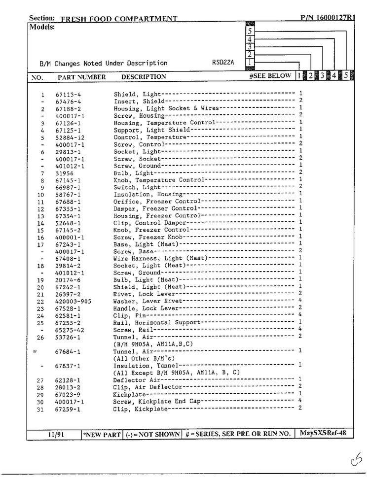Fresh Food Compartment Page 2 Diagram and Parts List for 22714  Maytag Refrigerator
