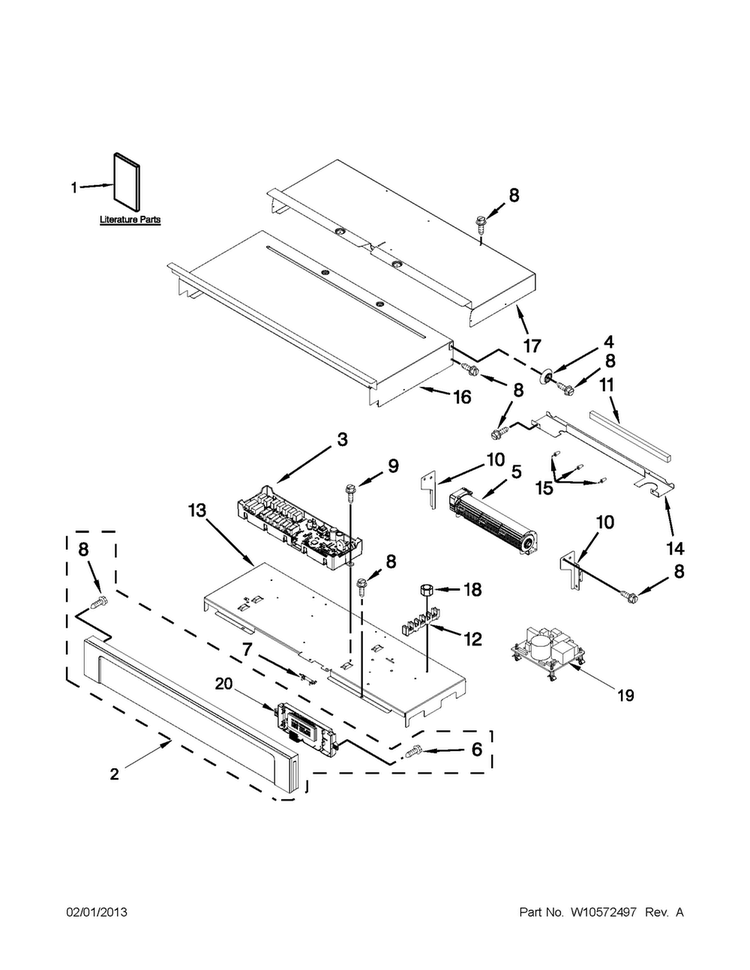 Control Panel Parts Diagram and Parts List for MEW9627AB01  Maytag Wall Oven
