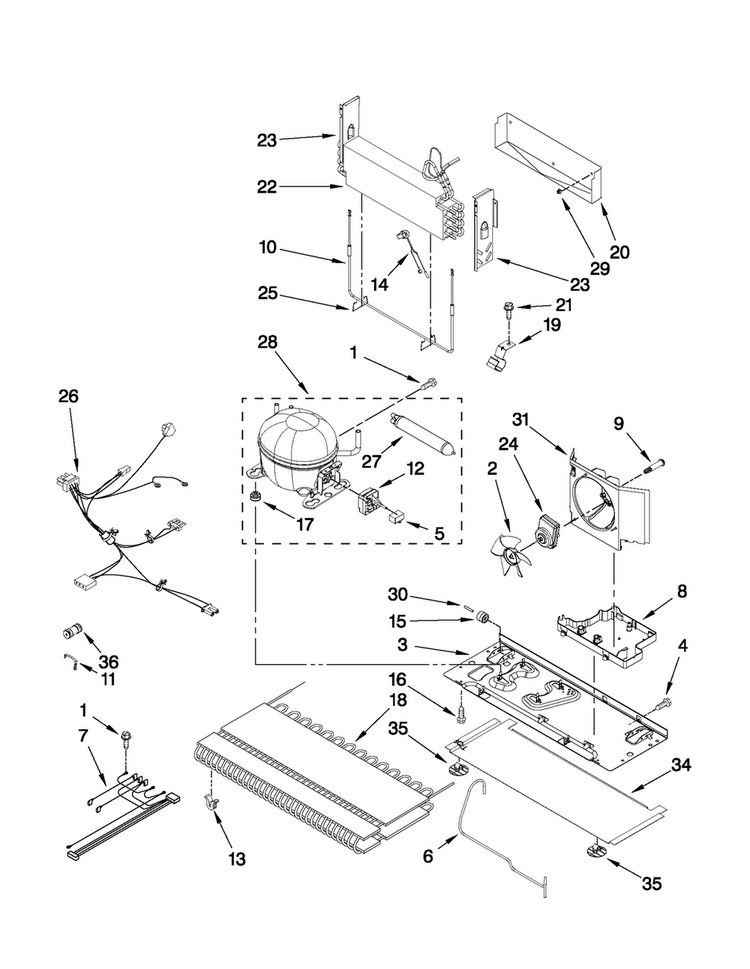 Unit Parts Diagram and Parts List for JFI2089AEP9  Jenn-Air Refrigerator
