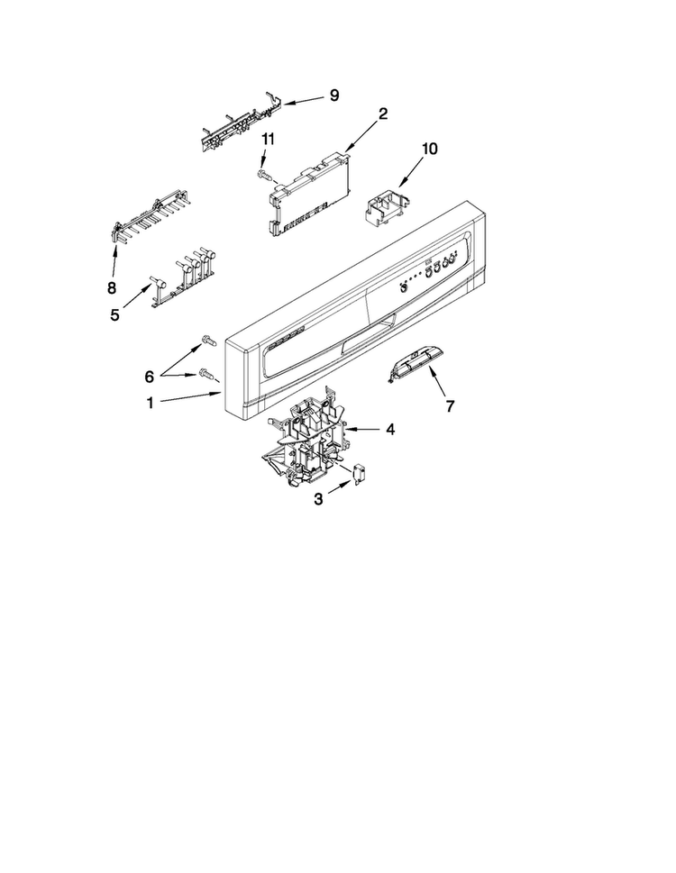 Control Panel And Latch Parts Diagram and Parts List for MDB4630AWB5  Maytag Dishwasher