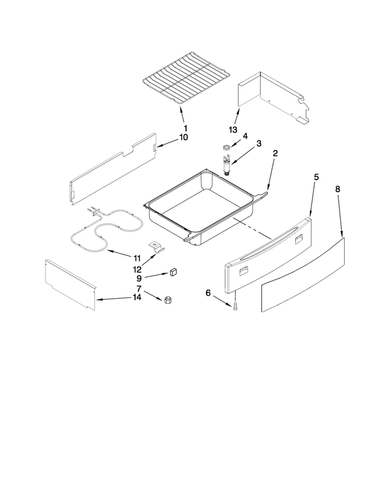 Drawer And Rack Parts Diagram and Parts List for JES8850BCB20  Jenn-Air Range