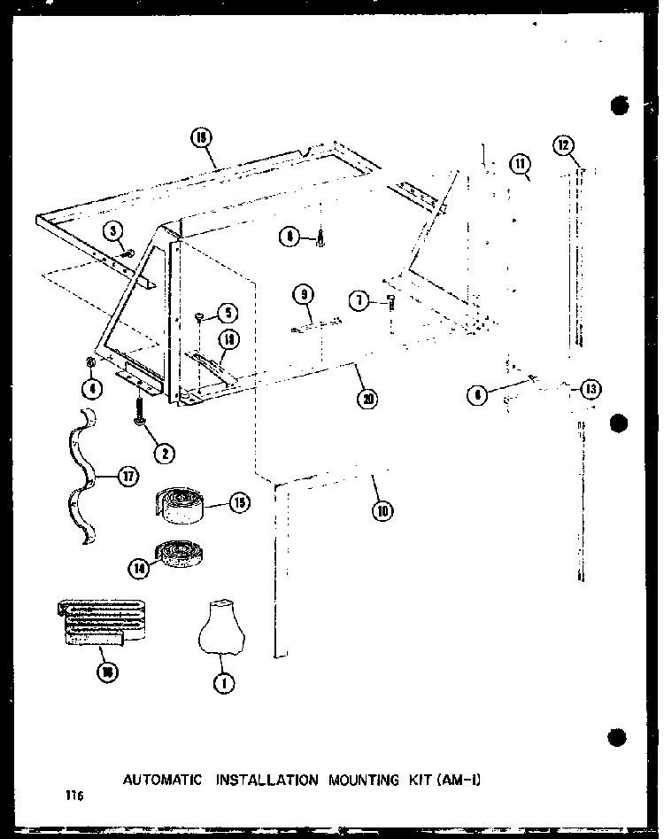 Automatic Installation Mounting Kit Diagram and Parts List for 10-2NM P54974-2R Amana Air Conditioner