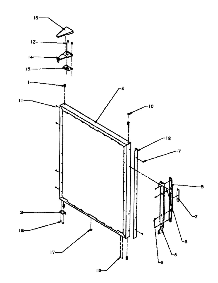 Refrigerator Outer Door Diagram and Parts List for BX22RE-P1161602WE  Amana Refrigerator