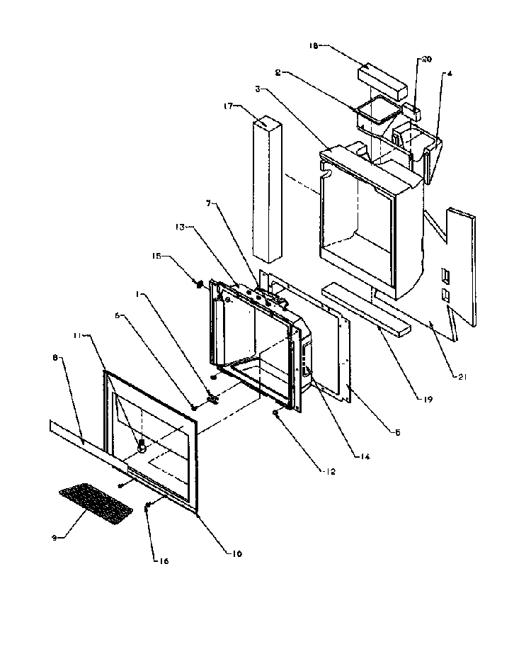 Ice And Water Cavity Diagram and Parts List for 2599CIWEA-P1170601WL  Amana Refrigerator