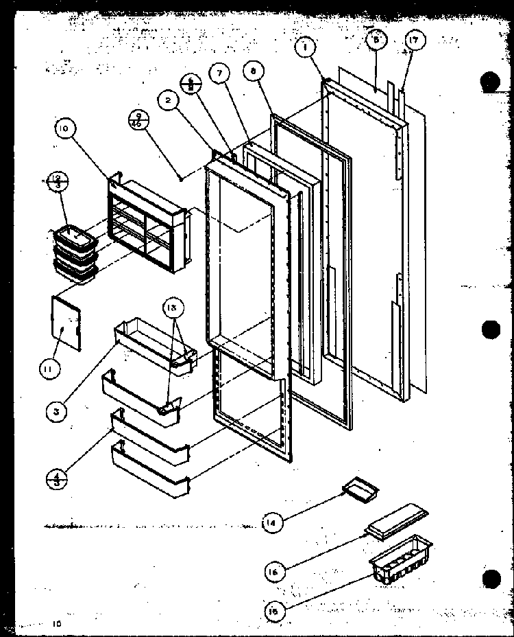 Refrigerator Door Diagram and Parts List for 36501W-P1121705WW  Amana Refrigerator