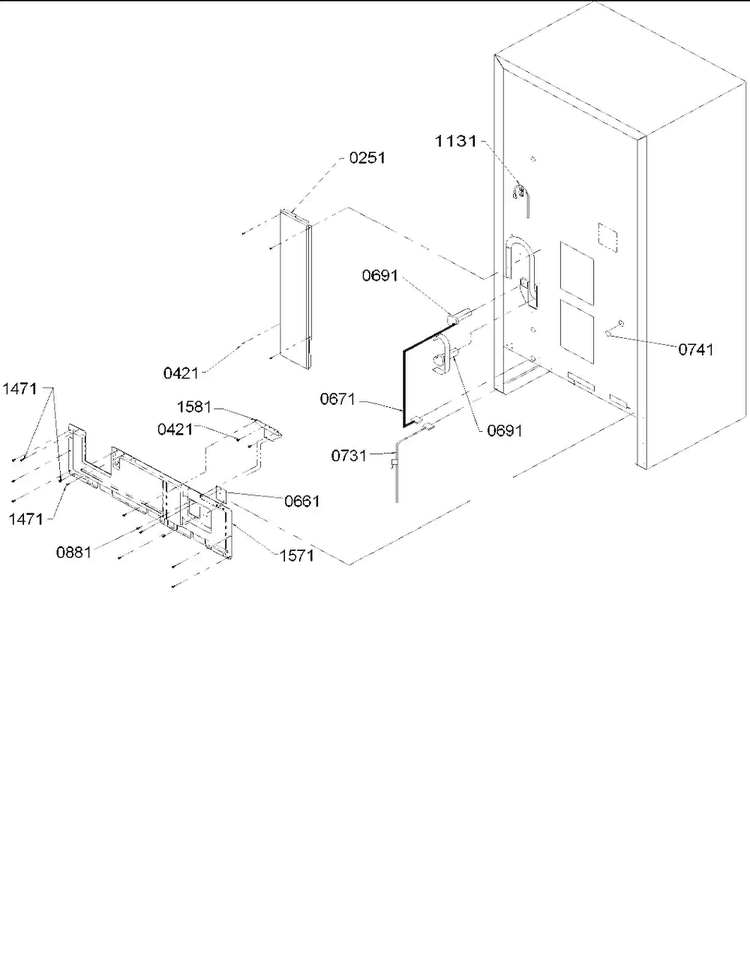 Cabinet Back Diagram and Parts List for BB20VPSE-P1321302WE  Amana Refrigerator