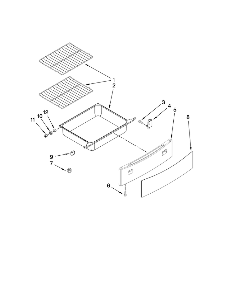 Drawer And Rack Parts Diagram and Parts List for JES8750CAB00  Jenn-Air Range