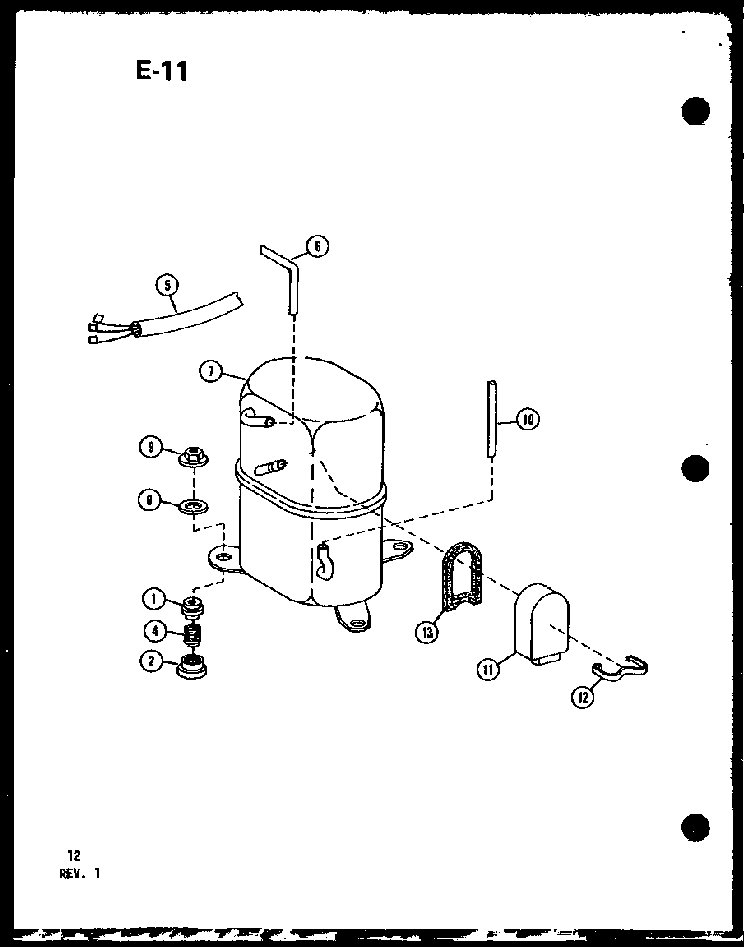 Compressor Diagram and Parts List for 218-5K P67535-7R Amana Air Conditioner