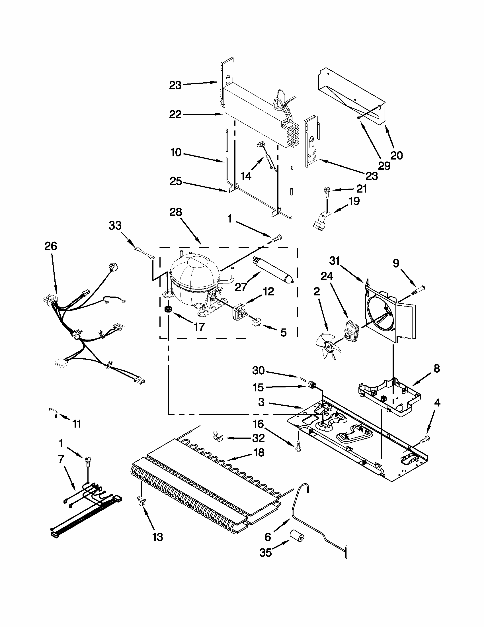 Unit Parts Diagram and Parts List for MFI2269VEW7  Maytag Refrigerator