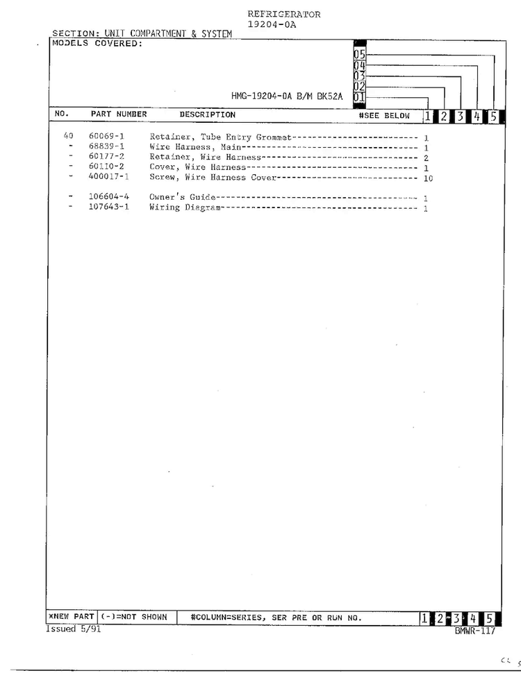 Unit Compartment And System Page 3 Diagram and Parts List for 19204-0A  Admiral Refrigerator