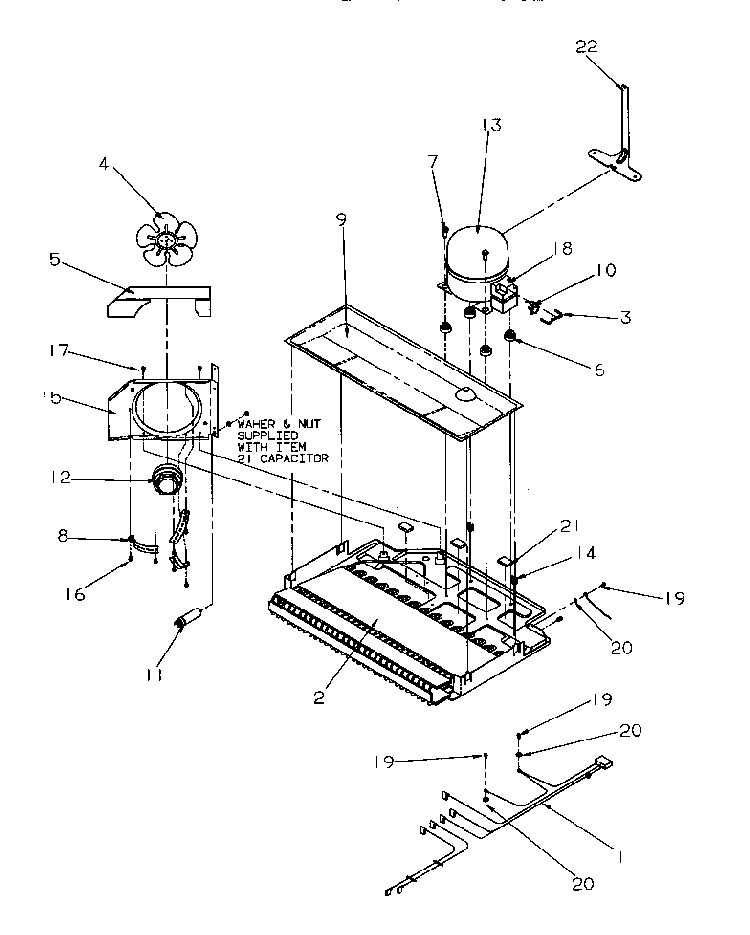 Machine Compartment Diagram and Parts List for TR522SW-P1182701WW  Amana Refrigerator