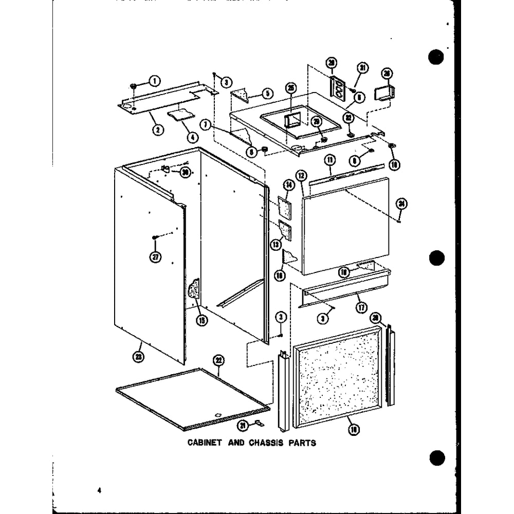 Cabinet And Chassis Parts 1 Diagram and Parts List for EBAH,BAH24 P55895-2 Amana Air Conditioner
