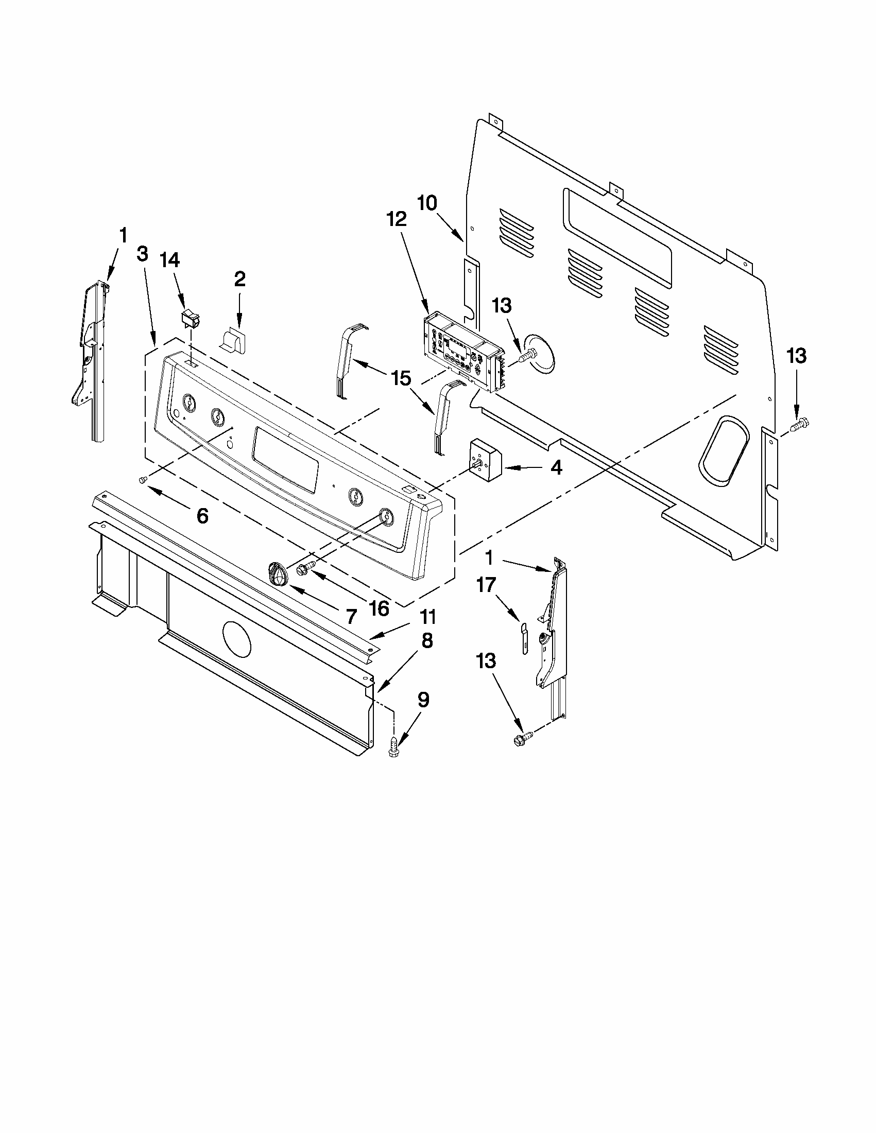 Control Panel Parts Diagram and Parts List for MER7775WW1  Maytag Range