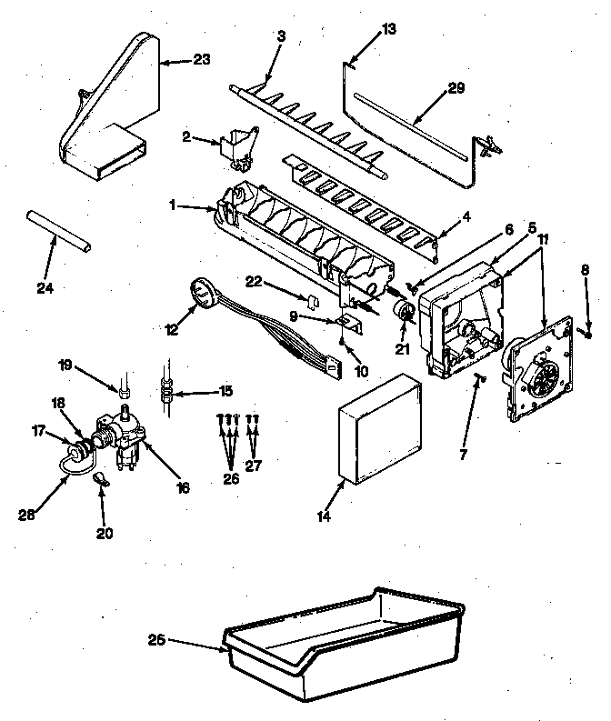 Ice Maker Diagram and Parts List for RB17KA-2AF AG33A Magic Chef Refrigerator