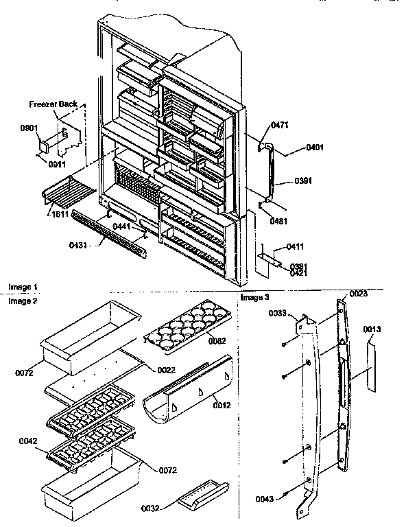 Door Handles And Accessories Diagram and Parts List for BX22S5E-P1196705WL  Amana Refrigerator