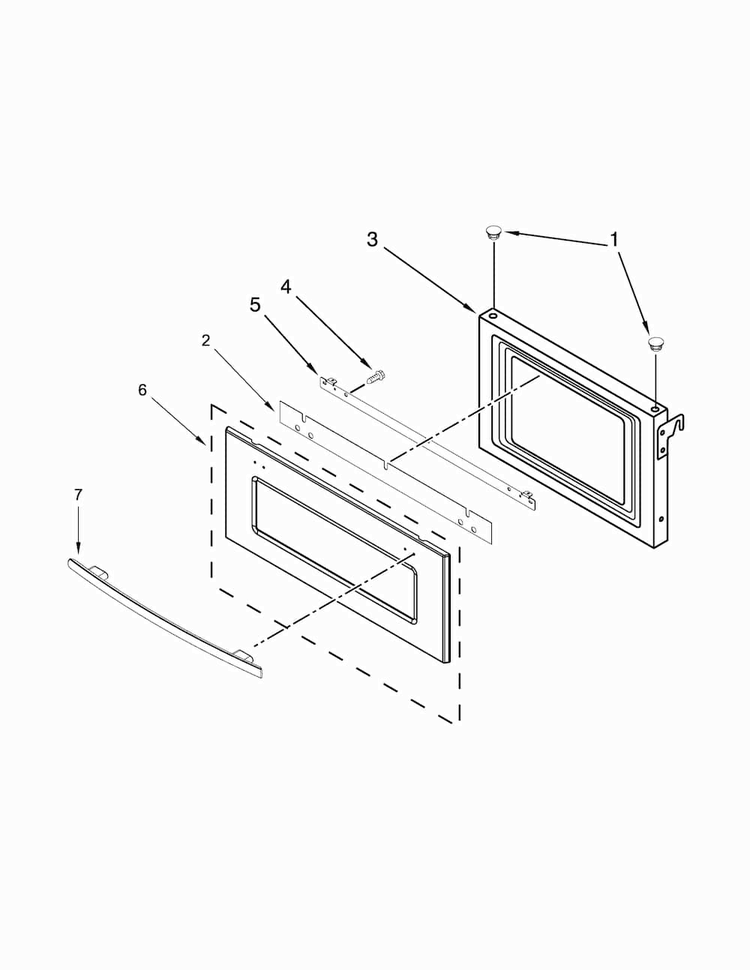 Microwave Door Parts Diagram and Parts List for JMW2427DS00  Jenn-Air Microwave