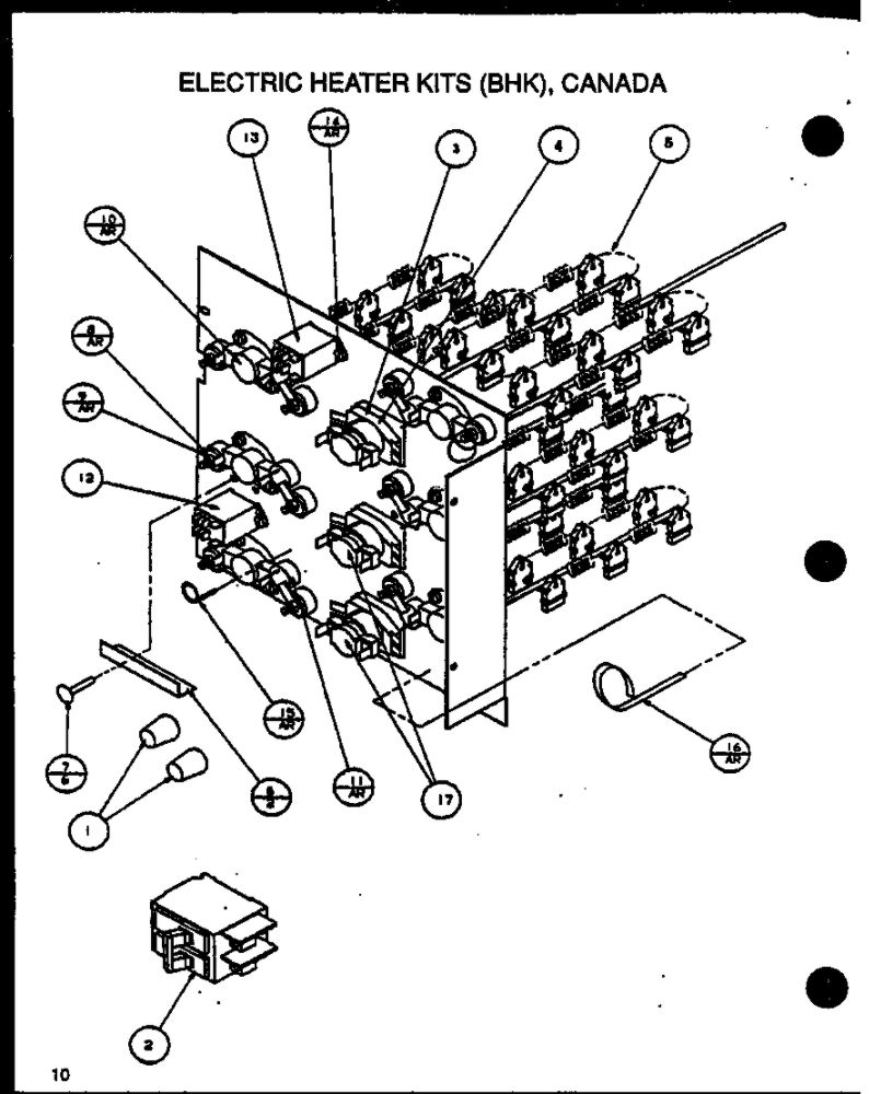 Electric Heater Kits 2 Diagram and Parts List for ATK05 P6443902C Amana Air Conditioner