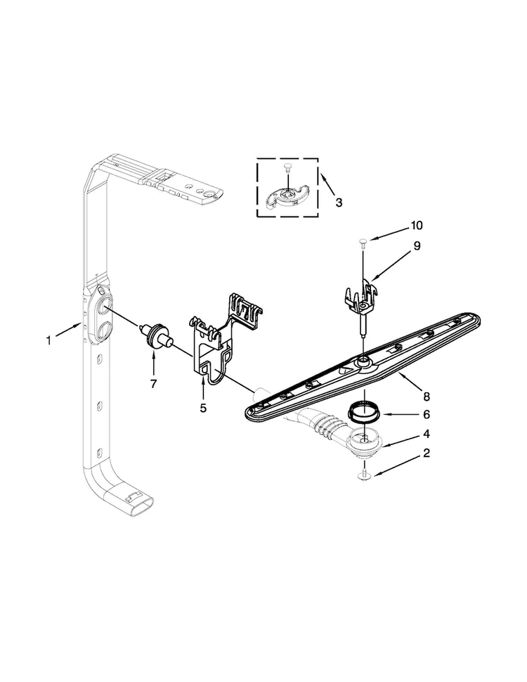 Upper Wash And Rinse Parts Diagram and Parts List for MDB8959SBW0  Maytag Dishwasher