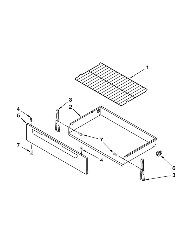 Drawer & Broiler Parts Diagram and Parts List for YACR4330BCW0  Amana Range