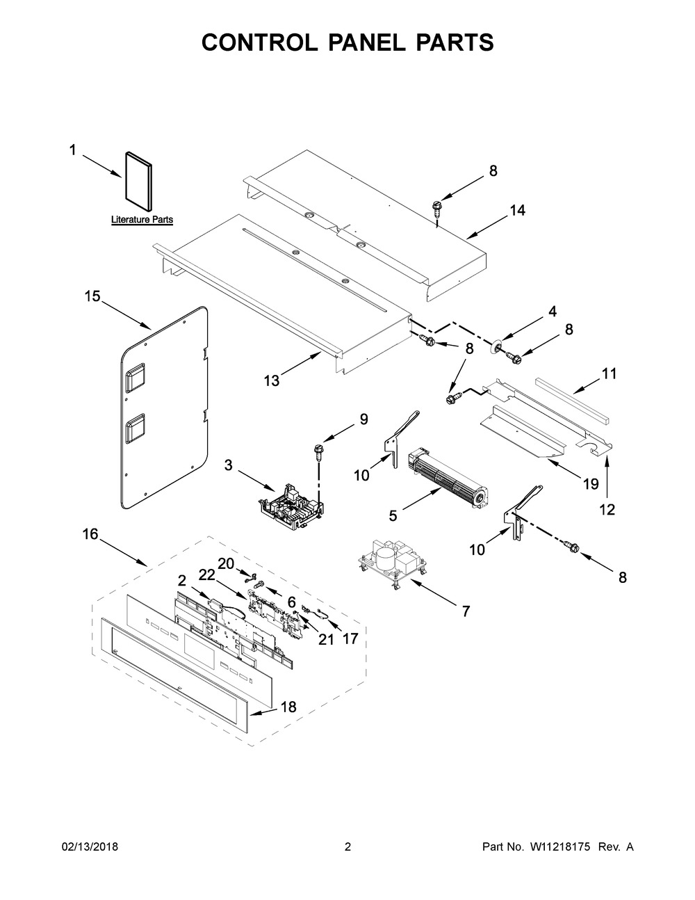 Control Panel Parts Diagram and Parts List for JMW2427DS02  Maytag Microwave Oven Combo