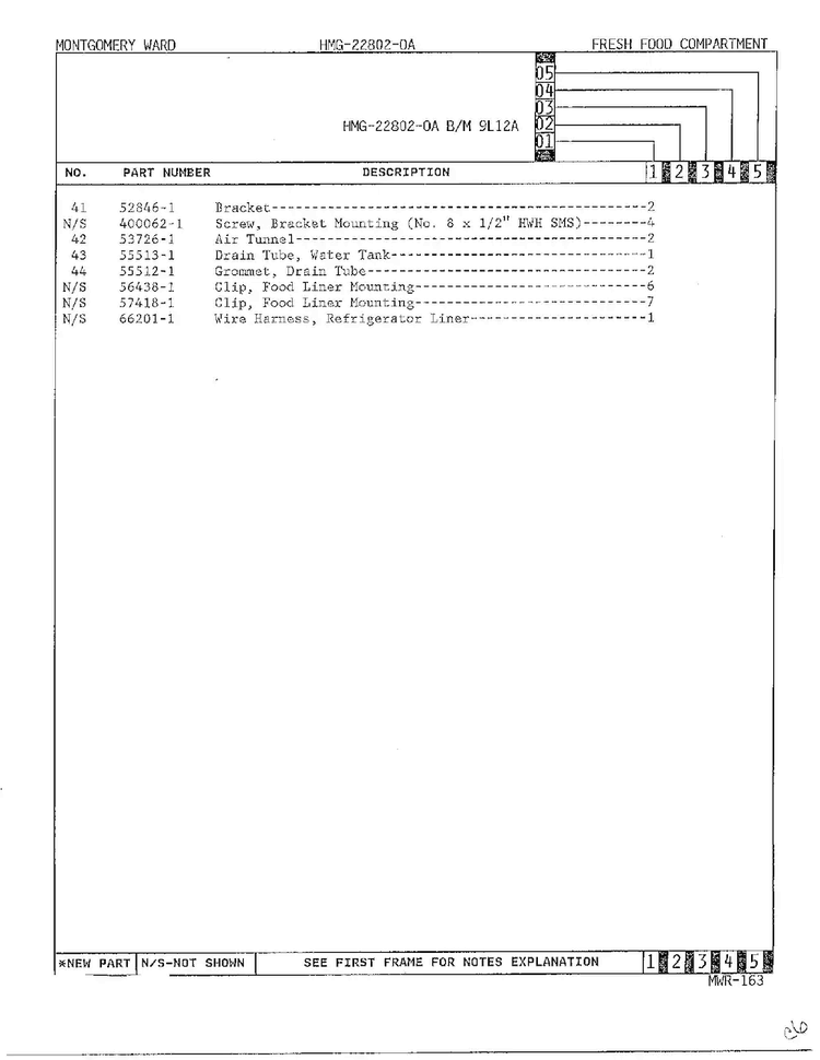 Fresh Food Compartment Page 3 Diagram and Parts List for 22802-A  Admiral Refrigerator