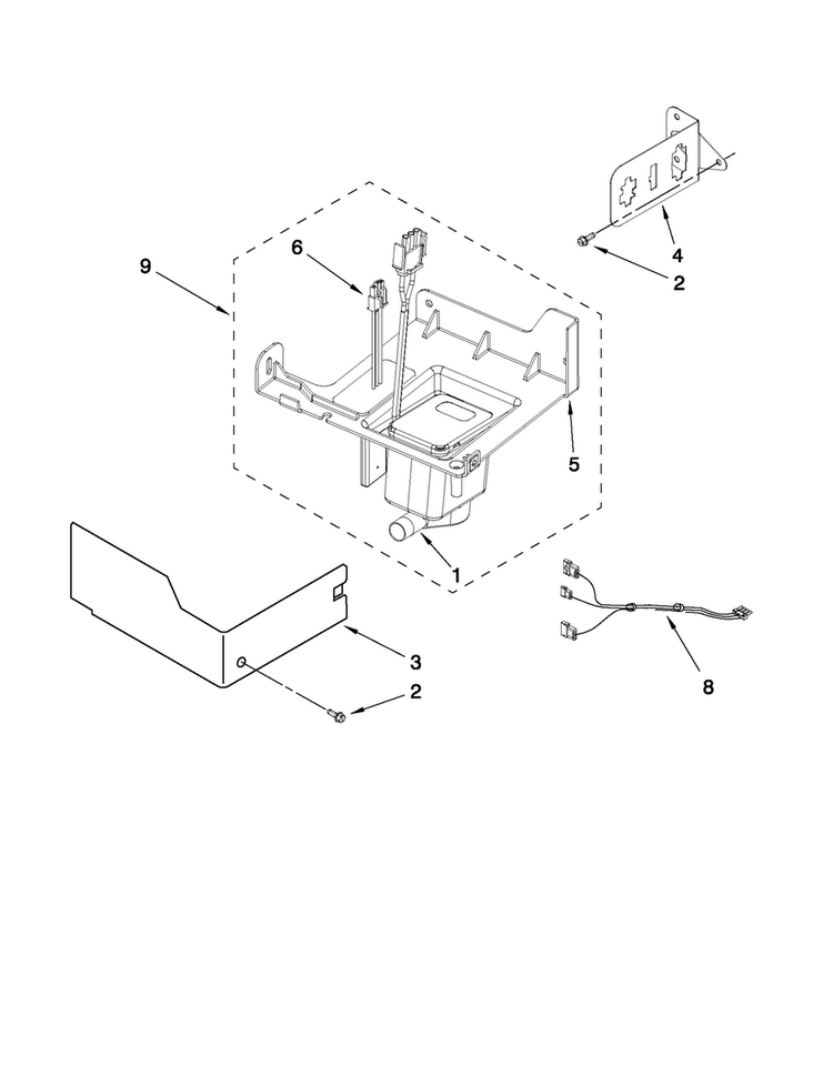 Pump Parts Diagram and Parts List for JIM158XXRS1  Jenn-Air Ice Maker