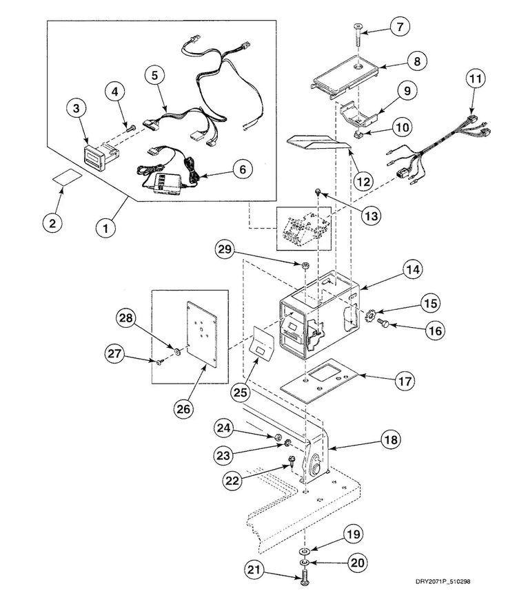 Card Reader Diagram and Parts List for SDG709LF  Speed Queen Dryer