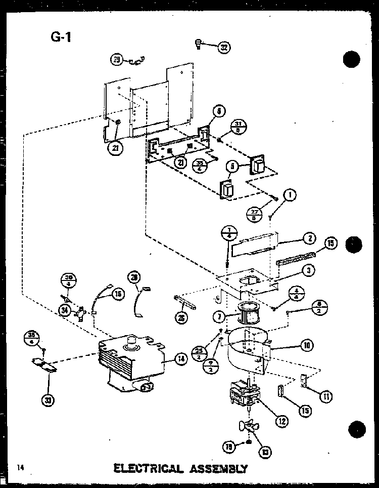 Electrical Assembly Diagram and Parts List for RC-10SD P75750-2M Amana Microwave