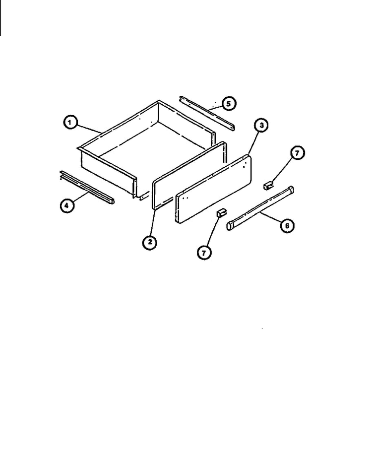Drawer Diagram and Parts List for RST378UL-P1141203N  Caloric Range