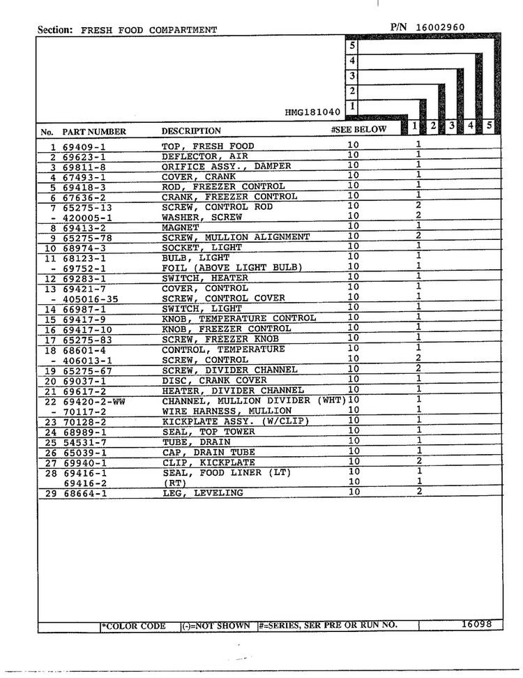 Unit Compartment And System Page 3 Diagram and Parts List for 181040  Admiral Refrigerator