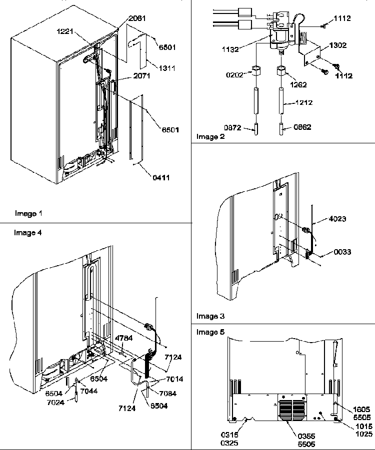 Cabinet Back Diagram and Parts List for SRDE25TPE-P1190314WE  Amana Refrigerator