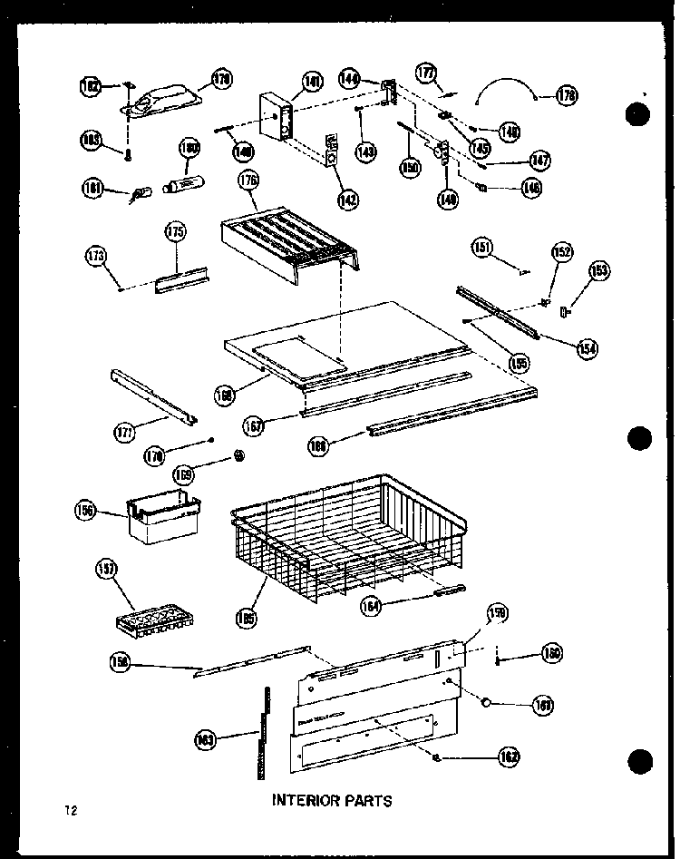 Interior Parts Diagram and Parts List for BC20WC-P6023515WC  Amana Refrigerator