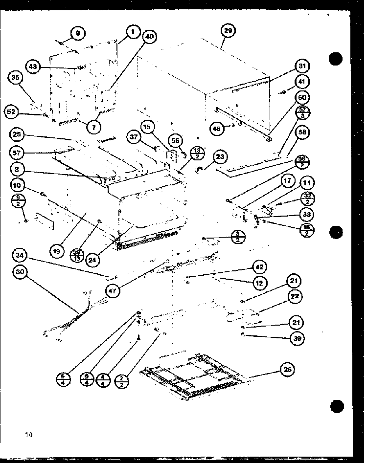 Cabinet Parts Diagram and Parts List for RC-14SE-P76881-2M  Amana Microwave