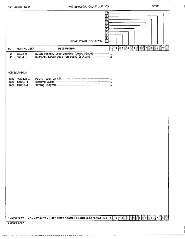 Doors/misc Page 3 Diagram and Parts List for 21472A  Admiral Refrigerator
