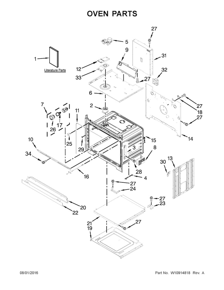 Oven Parts Diagram and Parts List for MEW9527FZ01  Maytag Wall Oven