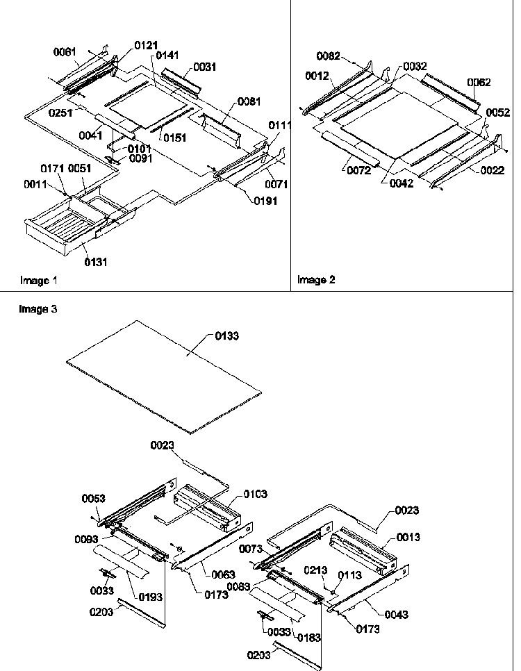 Shelving And Crisper Assemblies Diagram and Parts List for TSI22VL-P1306602WL  Amana Refrigerator