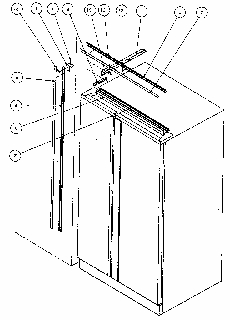 Bi7 Trim Kit Assembly Diagram and Parts List for 596SBI20H P7836032W Kenmore Refrigerator