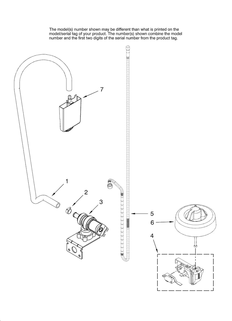 Fill And Overfill Parts Diagram and Parts List for MDB6701AWQ41  Maytag Dishwasher