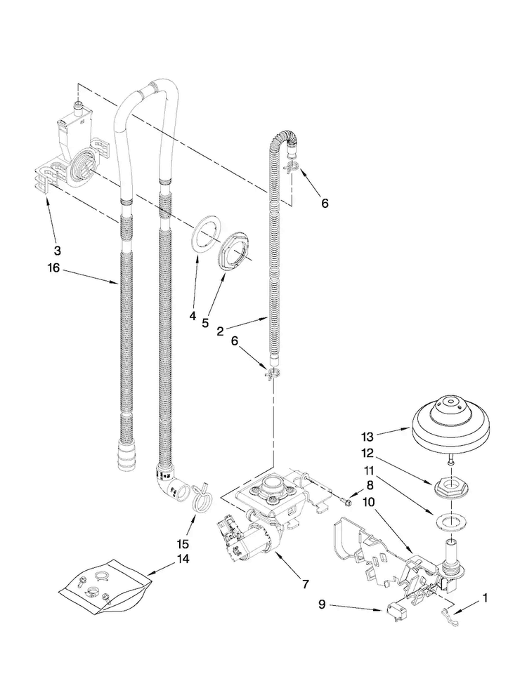 Fill And Overfill Parts Diagram and Parts List for JDB3600AWS2  Jenn-Air Dishwasher