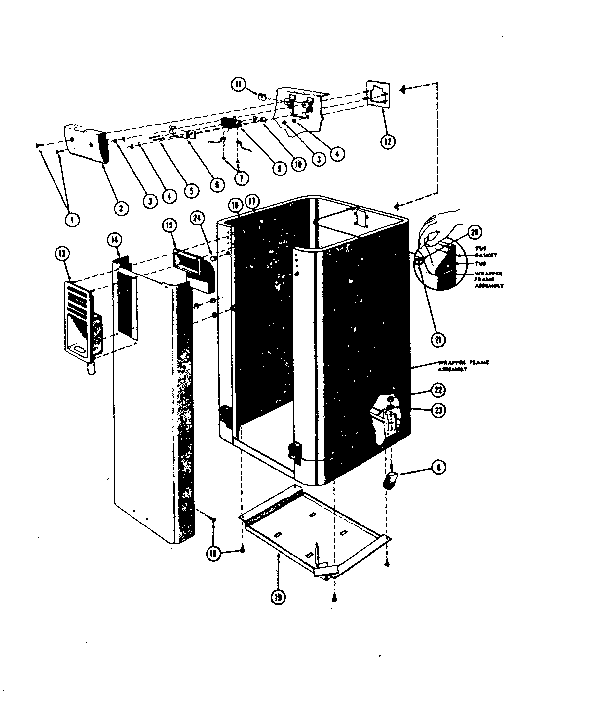 Frame And Switch Assembly Diagram and Parts List for SDWP2410  Kenmore Dishwasher