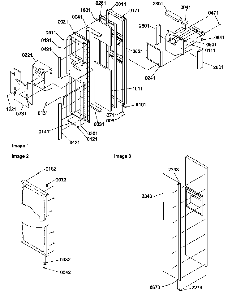 Freezer Door Diagram and Parts List for SRD520TW-P1313101WW  Amana Refrigerator