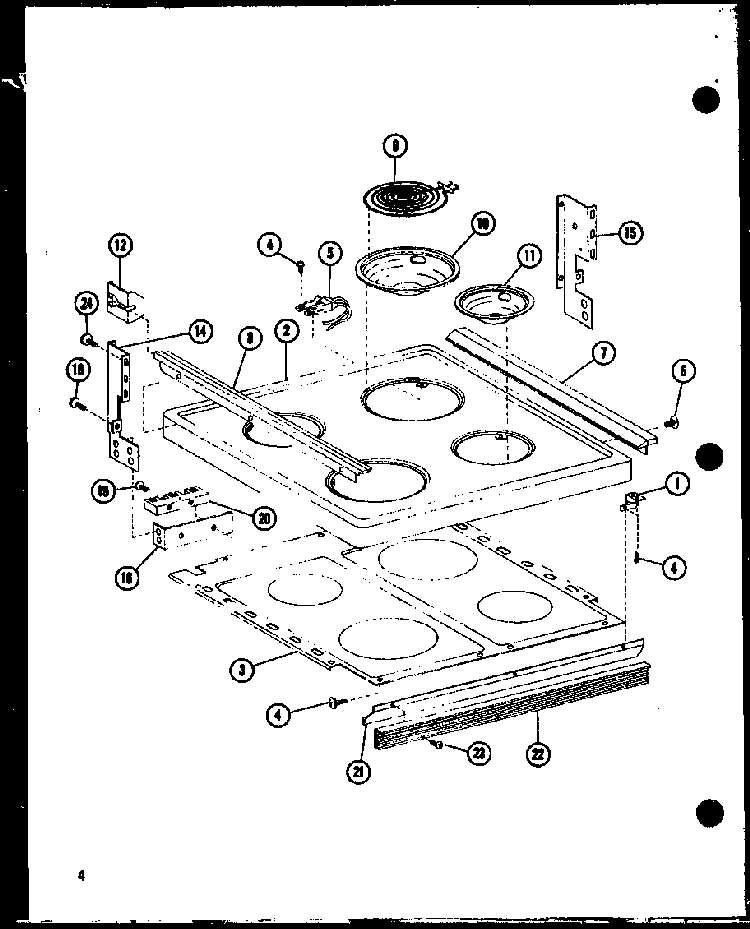 Cooktop Diagram and Parts List for ARR303-P85511-5S  Amana Range