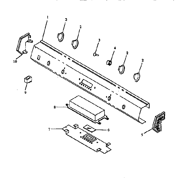 Control Panel Diagram and Parts List for RST310UK-P1130738NK  Caloric Range