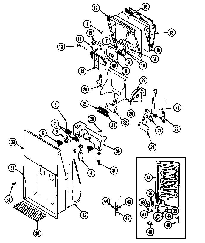 Ice & Water Dispenser Diagram and Parts List for RC203PDA-DS09A  Magic Chef Refrigerator