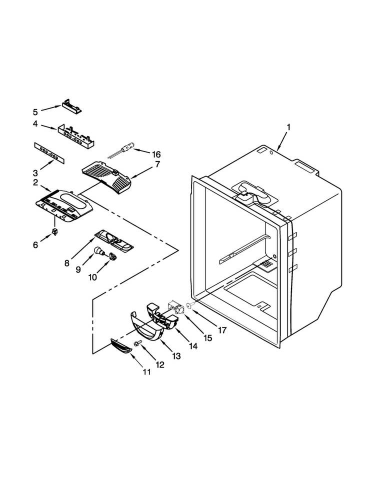 Refrigerator Liner Parts Diagram and Parts List for MBL2556KES4  Maytag Refrigerator