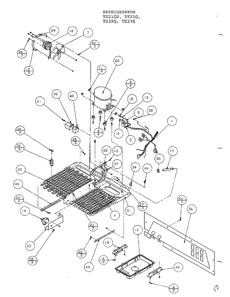 Panasonic Compressor Diagram and Parts List for TZ21Q  Amana Refrigerator